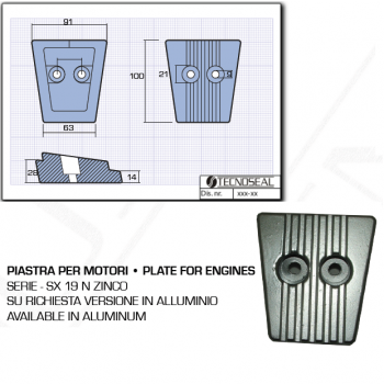 Plaque pour moteurs en zinc SX 19 N