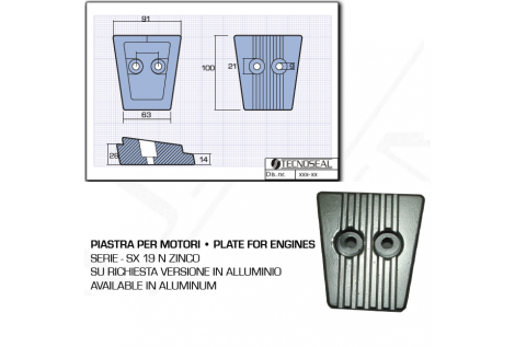 Plaque pour moteurs en zinc SX 19 N