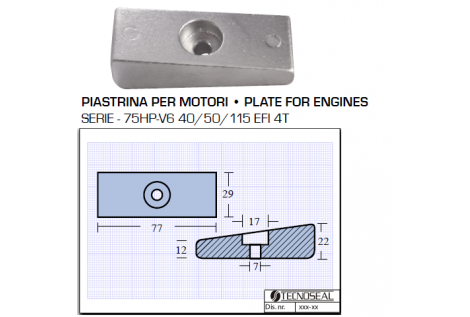 Plaque pour moteurs 75HP V6 40 40115 EFI 4T