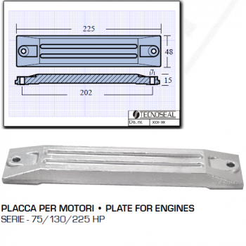 Plaque pour Honda Motors 75130225 HP