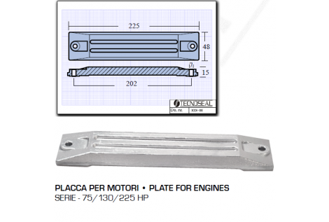 Plaque pour Honda Motors 75130225 HP