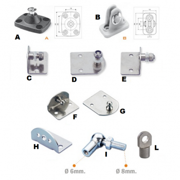 Supports de pièces de rechange pour ressorts à gaz