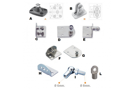 Supports de pièces de rechange pour ressorts à gaz