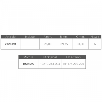 TURBINE HONDA 4T 175-225HP