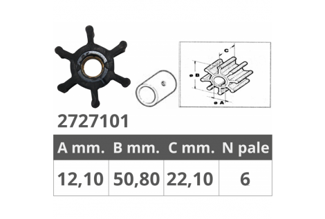 Roue Jabsco 653-0001 Johnson 09-0810B